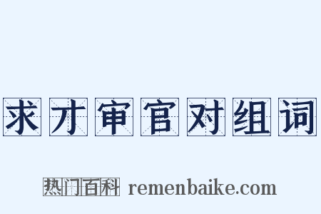 求才审官对组词是什么意思的图片